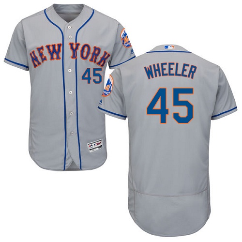 Mets #45 Zack Wheeler Grey Flexbase Authentic Collection Stitched MLB Jersey - Click Image to Close